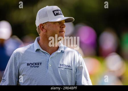 Charlotte, North Carolina, Stati Uniti. 6th maggio, 2023. Nate Lashley sul green 8th durante il terzo round del campionato Wells Fargo 2023 al Quail Hollow Club di Charlotte, NC. (Scott Kinser/Cal Sport Media). Credit: csm/Alamy Live News Foto Stock