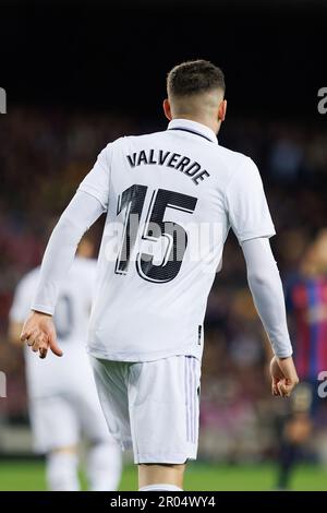 BARCELLONA - MAR 19: Fede Valverde in azione durante la partita di LaLiga tra il FC Barcelona e il Real Madrid allo Stadio Spotify Camp Nou il 19 marzo, Foto Stock