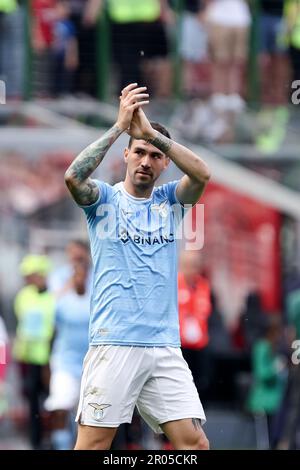 Milano, 6 maggio 2023. Alessio Romagnoli (13 Lazio) durante la Serie A Tim Match tra AC Milan e SS Lazio allo Stadio San Siro il 6 maggio 2023 a Milano. Credit: Stefano Nicoli/Speed Media/Alamy Live News Foto Stock