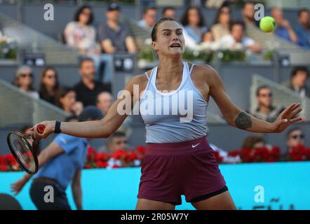 Madrid, Spagna. 06th maggio, 2023. Aryna Sabalenka durante il Mutua Madrid Open 2023, ATP Masters 1000 torneo di tennis il 6 2023 MAGGIO presso Caja Magica a Madrid, Spagna. Foto di Laurent Lairys/ABACAPRESS.COM Credit: Abaca Press/Alamy Live News Foto Stock