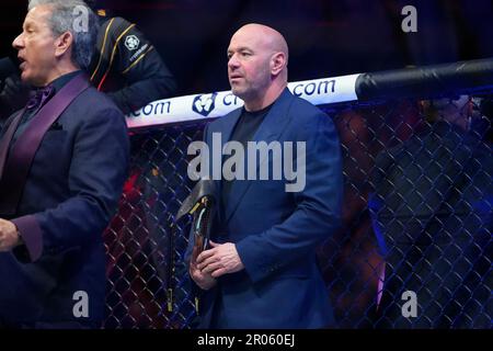 Newark, NJ, Newark, NJ, Stati Uniti. 6th maggio, 2023. Newark, NJ - 6 maggio: Dana White alle UFC288:00 - Sterling vs Cejudo al Prudential Center il 6 maggio 2023 a Newark, NJ (Credit Image: © Louis Grasse/PX Imagens via ZUMA Press Wire) SOLO PER USO EDITORIALE! Non per USO commerciale! Foto Stock