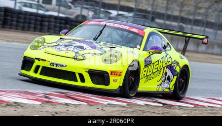 Monterey, California, Stati Uniti. 06th maggio, 2023. Scott acceca la Porsche GT3 che entra nella curva 4 durante il TransAm Speedfest IGT Feature gara 1 al circuito Weathertech Laguna Seca Monterey, CA Thurman James/CSM/Alamy Live News Foto Stock