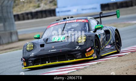 Monterey, California, Stati Uniti. 06th maggio, 2023. Alan Metni(91) Porsche GT3 in arrivo a turno 4 durante la Transam Speedfest IGT gara 1 al circuito Weathertech Laguna Seca Monterey, CA Thurman James/CSM/Alamy Live News Foto Stock