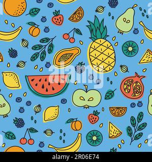 Bella modello con frutti diversi Illustrazione Vettoriale