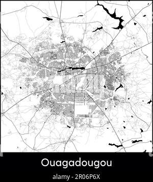 Mappa della città Africa Burkina Faso Ouagadougou illustrazione vettoriale Illustrazione Vettoriale