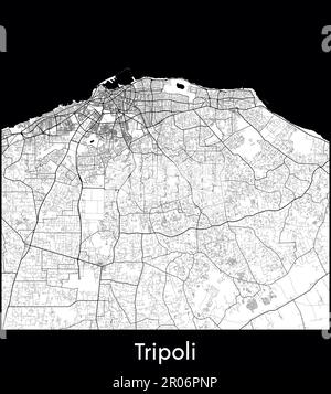 Mappa della città Africa Libia Tripoli illustrazione vettoriale Illustrazione Vettoriale