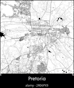 Mappa della città Africa Sudafrica illustrazione vettoriale di Pretoria Illustrazione Vettoriale