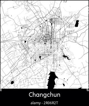 Mappa della città Asia Cina Changchun illustrazione vettoriale Illustrazione Vettoriale