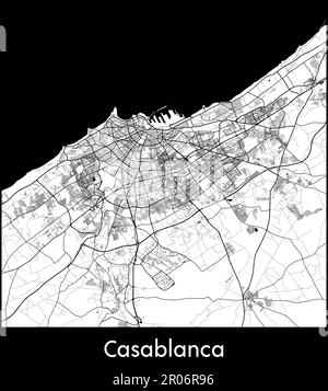 Mappa della città Africa Marocco Casablanca illustrazione vettoriale Illustrazione Vettoriale