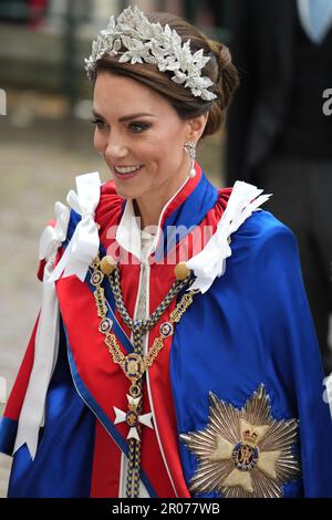 La principessa di Galles prima della cerimonia di incoronazione di re Carlo III e della regina Camilla all'Abbazia di Westminster, Londra. Data immagine: Sabato 6 maggio 2023. Foto Stock