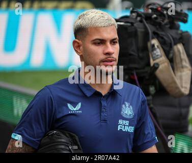 Newcastle, Regno Unito. 07th maggio, 2023. 7th maggio 2023; St James' Park, Newcastle, Inghilterra: Premier League Football, Newcastle United contro Arsenal; Bruno Guimaraes di Newcastle United arriva al St James' Park Credit: Action Plus Sports Images/Alamy Live News Foto Stock