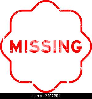 Grunge rosso manca parola sigilla gomma su sfondo bianco Illustrazione Vettoriale