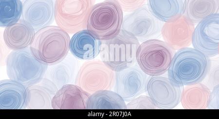 Sfondo astratto colorato e naturale di inchiostro d'arte alcool, viola, blu e rosa puntini banner, swirl, trasparenza, elegante Foto Stock