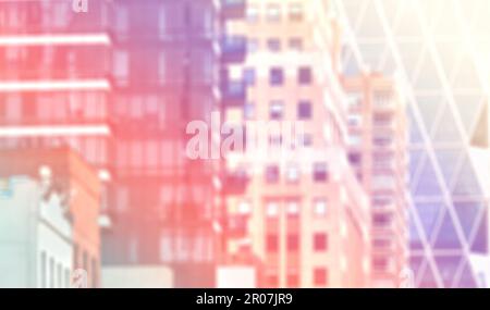 Foto sfocata del paesaggio urbano di New York, sfondo urbano astratto, USA. Foto Stock