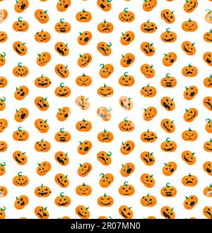 Modello senza giunture da Halloween zucche emotiva. Vettore Illustrazione Vettoriale