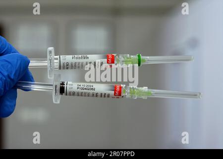 Cairo, Egitto, maggio 2 2023: Immunoglobulina umana anti-D (Rh) Rhophylac 300 μg microgrammi 1500 UI per iniezione endovenosa o IM per la prevenzione di immuniza Rh(D) Foto Stock