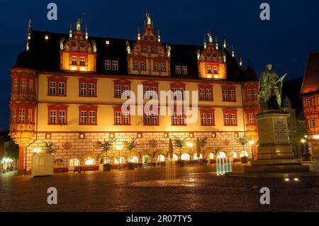 Coburg, Piazza del mercato, Monumento al Principe Alberto, Franconia superiore, Franconia, Baviera, Germania Foto Stock