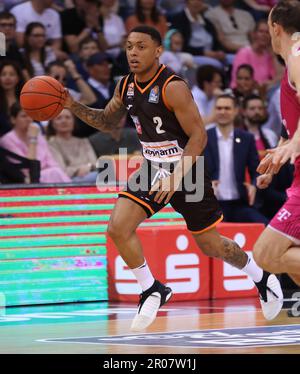 Yago Mateus Dos Santos (Ulm), Bonn, Germania. 07th maggio, 2023. Telekom Dome, Basketball Bundesliga, matchday 34, Telekom cestini Bonn vs Ratiopharm Ulm. Credit: Juergen Schwarz/Alamy Live News Foto Stock