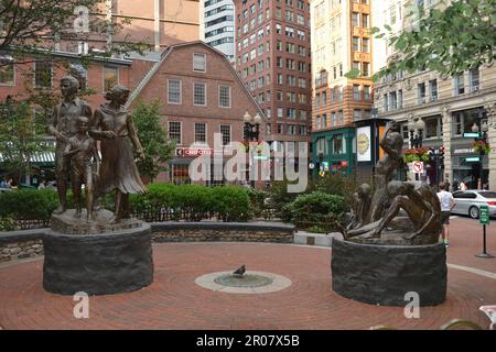 La carestia irlandese Memorial, School Street, Boston, Massaschusetts, STATI UNITI D'AMERICA Foto Stock