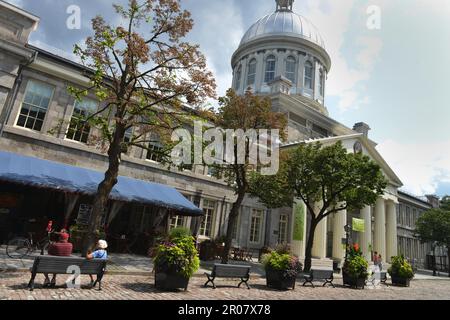 Mercato di Bonsecours, Rue Saint-Paul, Montreal, Quebec, Canada Foto Stock