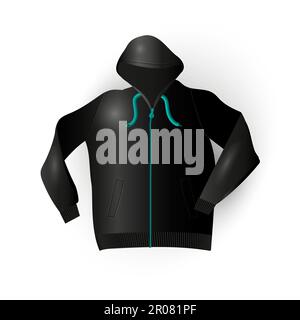 Nero sport impermeabile e abbigliamento comodo. Vettore Illustrazione Vettoriale