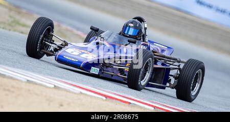 Monterey, California, Stati Uniti. 06th maggio, 2023. Brent Gann(66) Lola T342 in uscita dal turno 3 durante la TransAm Speedfest G2 Emerald Cup al circuito Weathertech Laguna Seca Monterey, CA Thurman James/CSM/Alamy Live News Foto Stock