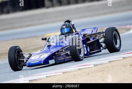 Monterey, California, Stati Uniti. 06th maggio, 2023. Brent Gann(66) Lola T342 in uscita dal turno 3 durante la TransAm Speedfest G2 Emerald Cup al circuito Weathertech Laguna Seca Monterey, CA Thurman James/CSM/Alamy Live News Foto Stock