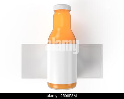 Mockup professionale e di alta qualità per bottiglie di succo che conferisce al tuo design un aspetto e una sensazione di qualità - isolato su sfondo bianco - rendering 3D Foto Stock
