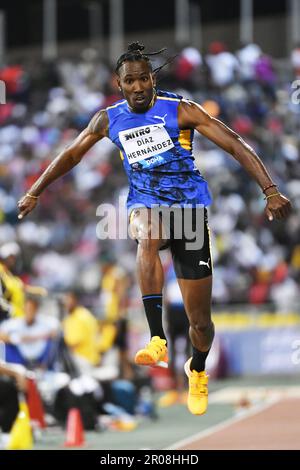 Doha, Qatar, 5 maggio 2023. Andy Diaz Hernandez di Cuba compete in Triple Jump Men durante la Diamond League 2023 allo Stadio Internazionale Khalifa di Doha, Qatar. 5 maggio 2023. Credito: Nikola Krstic/Alamy Foto Stock