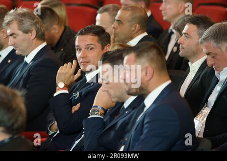 Bucarest, Romania - 18 ottobre 2022: 2023 Under-21 EURO estrazione finale del torneo. Questa immagine è solo per uso editoriale. Foto Stock