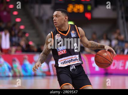 Yago Mateus Dos Santos (Ulm), Bonn, Germania. 07th maggio, 2023. Telekom Dome, Basketball Bundesliga, matchday 34, Telekom cestini Bonn vs Ratiopharm Ulm. Credit: Juergen Schwarz/Alamy Live News Foto Stock