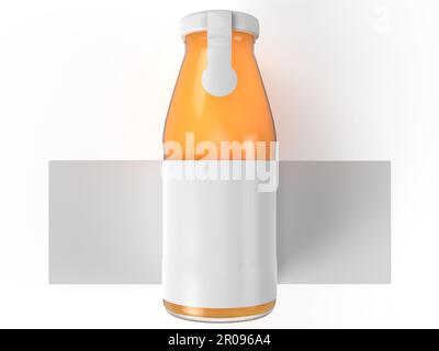 Mockup professionale e di alta qualità per bottiglie di succo che conferisce al tuo design un aspetto e una sensazione di qualità - isolato su sfondo bianco - rendering 3D Foto Stock