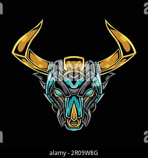 illustrazione del vettore bull bison Illustrazione Vettoriale