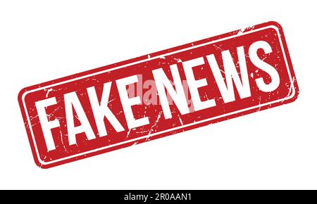 Falso News Rubber Stamp. Red Fake News Rubber Grunge Stamp Seal Vector Illustration - Vector Illustrazione Vettoriale