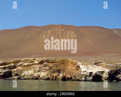 Geoglifi nel Pacifico vicino Paracas, Perù Foto Stock