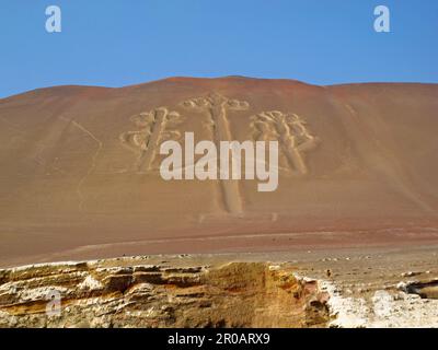 Geoglifi nel Pacifico vicino Paracas, Perù Foto Stock