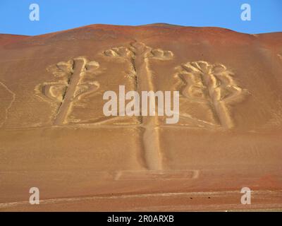 Geoglifi nel Pacifico vicino Paracas, Perù Foto Stock