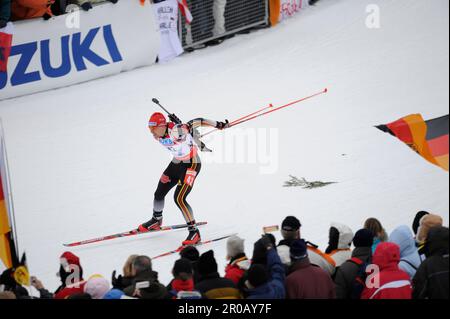 Michael Greis Aktion Biathlon 10km Sprint der Männer 12.1.2008 Foto Stock