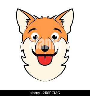 Linea nera e bianca della testa di cane. Buon uso per simbolo, mascotte, icona, avatar, tatuaggio, T Shirt design, logo o qualsiasi altro design Illustrazione Vettoriale