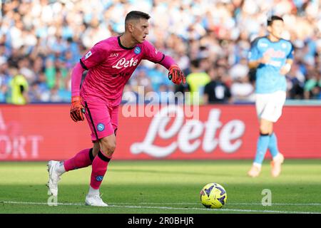 Napoli, Italia. 07th maggio, 2023. Pierluigi Gollini della SSC Napoli durante la Serie Un incontro tra Napoli e Fiorentina allo Stadio Diego Armando Maradona, Napoli, Italia il 7 maggio 2023. Credit: Giuseppe Maffia/Alamy Live News Foto Stock