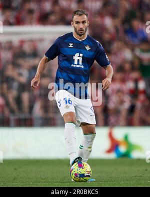 Pezzella tedesca di Real Betis in azione durante la partita la Liga Santander tra Athletic Club e Real Betis allo stadio di San Mames il 4 maggio 2023, i Foto Stock