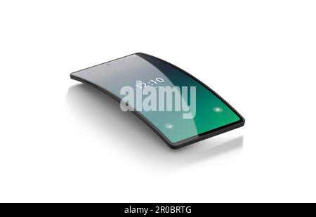 Bianco acceso sul modello nero con display ribaltabile del telefono, nessuna gravità Foto Stock