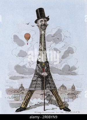 Gustave Eiffel (1832-1923) d'apres Linley Sambourne (1844-1910) 'Punch' 1889 Foto Stock