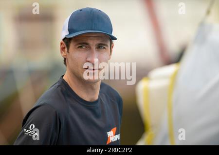 Brest, Francia. 07th maggio, 2023. Morgan Lagravière, PER LE PERSONE durante l'inizio della Guyader Bermudes 1000 gara 2023, IMOCA Globe Series gara di vela il 7 maggio 2023 a Brest, Francia - Foto Nicolas Pehe/DPPI Credit: DPPI Media/Alamy Live News Foto Stock