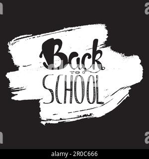 Banner di scrittura vintage Back to School. Poster della giornata di conoscenza. Vettore Illustrazione Vettoriale