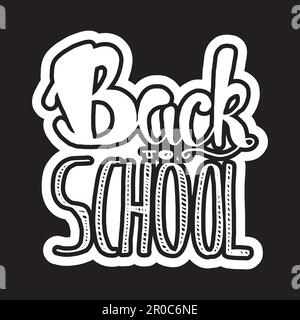 Banner di scrittura vintage Back to School. Poster della giornata di conoscenza. Vettore Illustrazione Vettoriale