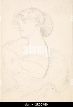 [Recto - anteriore]. Lady Lilith - Studio della figura, 1868. Recto: Studio della testa e della spalla di una donna seduta, rivolta a sinistra... Verso: Uno studio di testa.. Artista: Dante Gabriel Rossetti Foto Stock