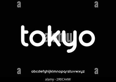 Vettore di font del display moderno e arrotondato Illustrazione Vettoriale