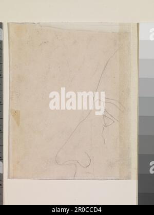 Profilo dell'occhio sinistro e del naso di un uomo, 1857. [Poeti del XIX secolo - il prigioniero di Chillon - schizzo compositivo]. Ford Madox Brown (d.1893) Foto Stock