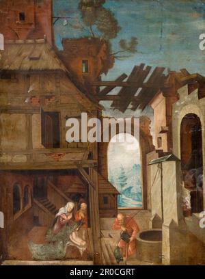 Presepe, 1500-1550. Di Henri Met de Bles Foto Stock